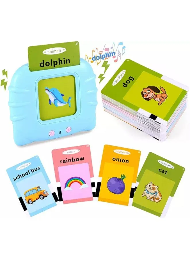 112 Talking Flash Cards for Toddlers 2-4 Years, Speech Therapy Toy for Learning Animals, Shape, Color