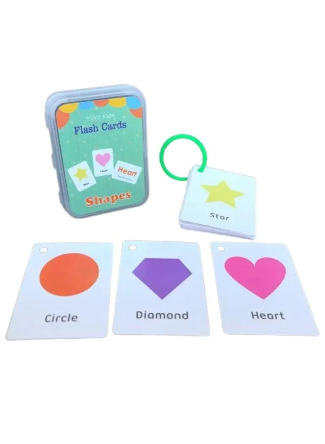 2 Sets Educational Flashcards Pocket Card Preschool Teaching Cards for kids, Colors & Shapes