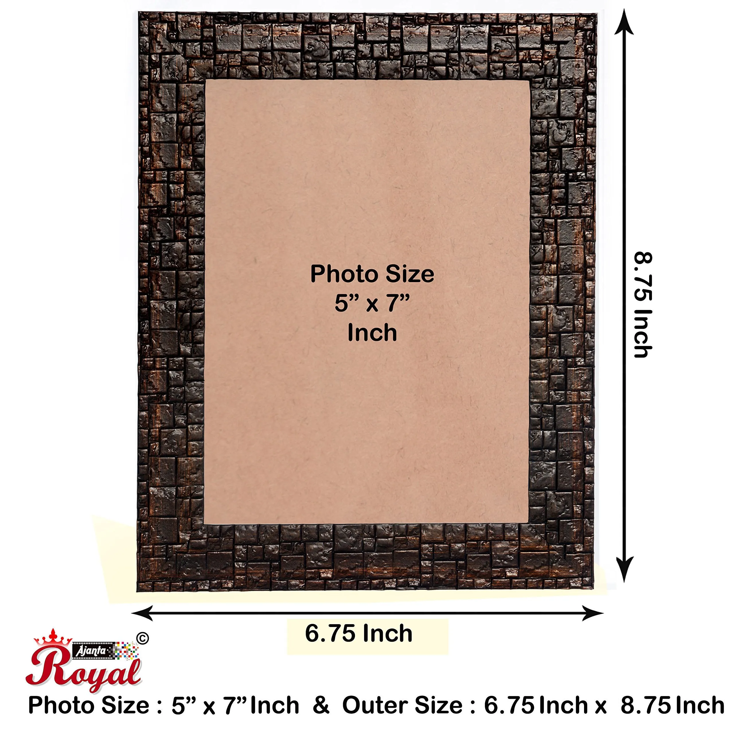 AJANTA ROYAL Classic 5 X 7 Photo Frame Insert (Brown Metalic) : A-54 (Set of 10)