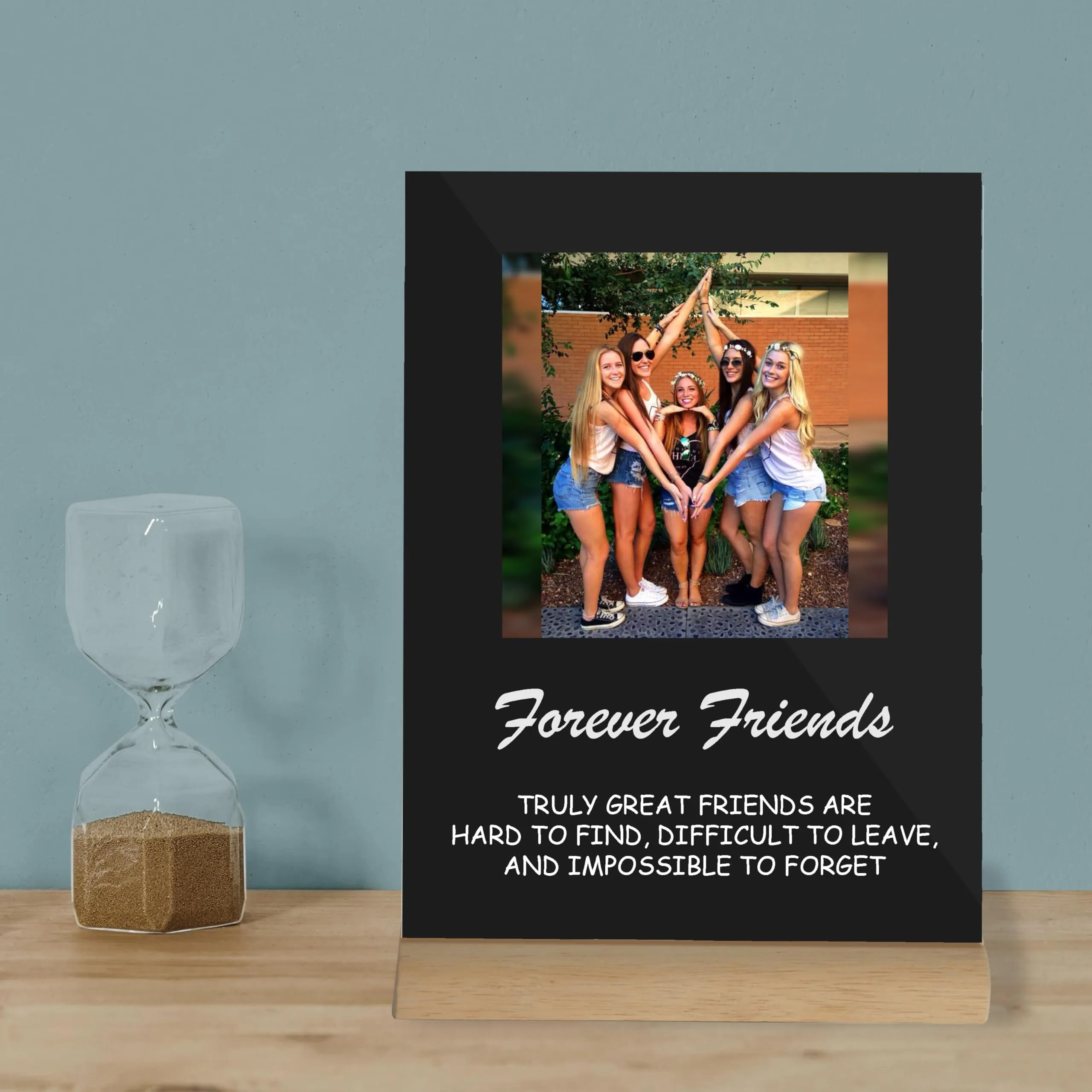 Amazingily Customized Photo and Text Message With Wooden Stand Stand | Personalized Printed Frame | Gift | Birthday | Anniversary (Black, Acrylic, 6 * 9 Inches, Black),Tabletop