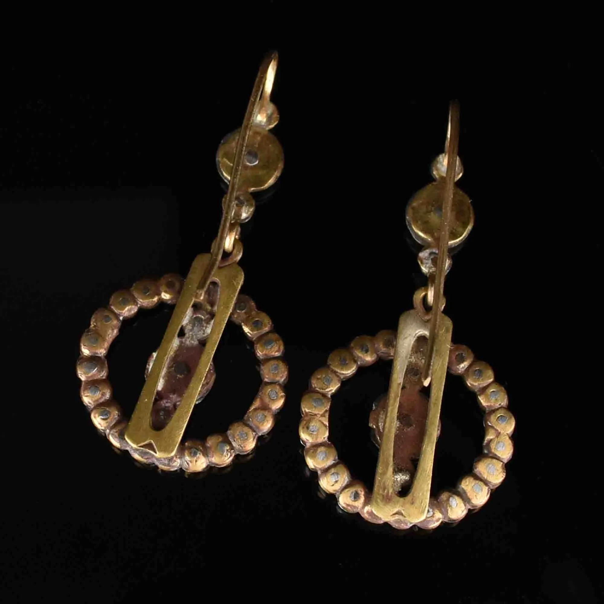 Antique Victorian Cut Steel Drop Earrings