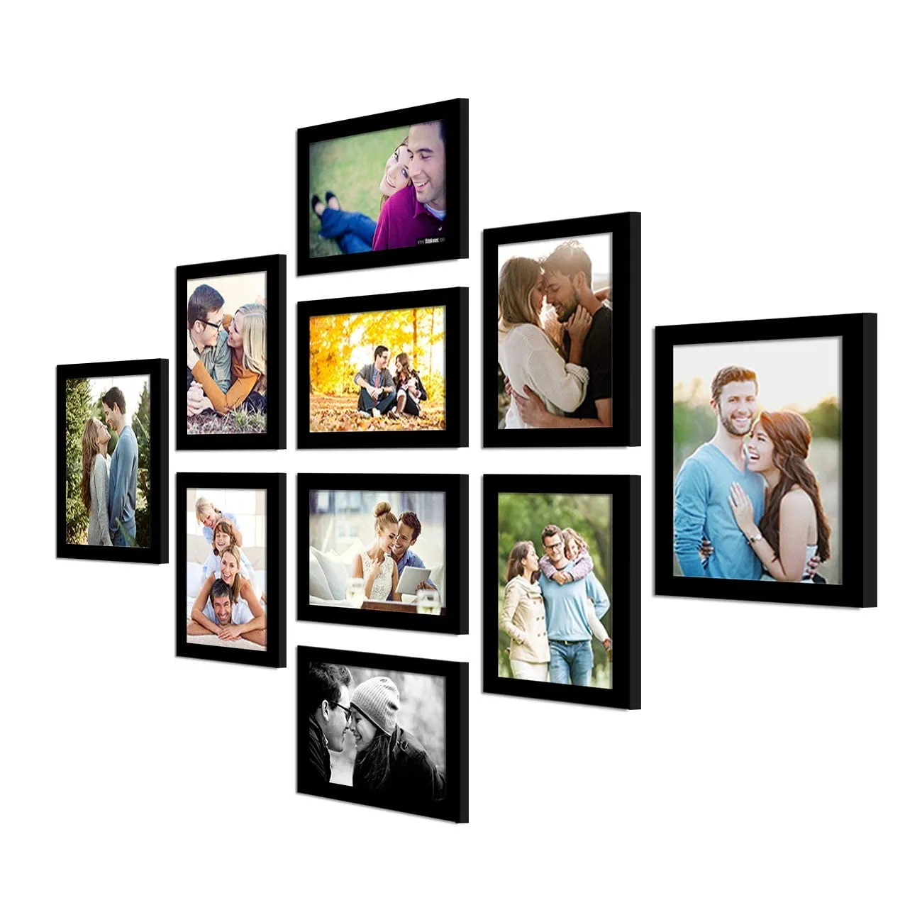 Art Street Photo Frame For Wall Set Of 10 Black Picture Frames For Home Decoration, Wall Decor Ecoseries -Size -6X8,5X7 Inches,Medium Density Fibreboard;Synthetic Wood;Plexiglass, Rectangular