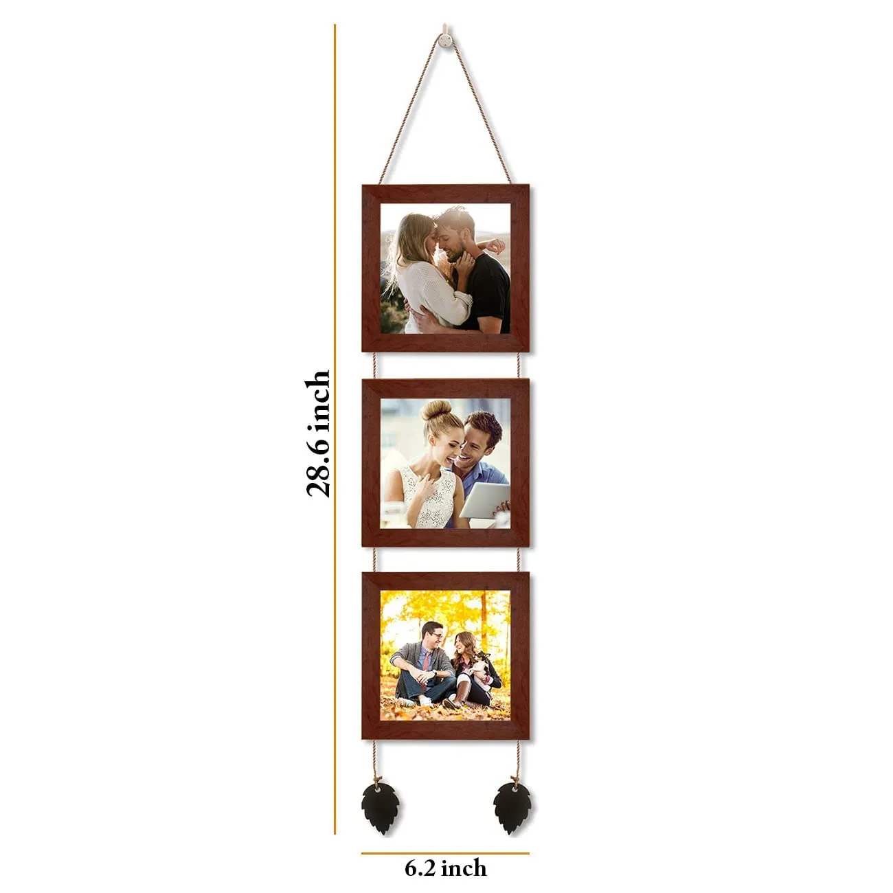 Art Street Photo Frame For Wall Set Wall Hanging Photo Frame For Home and Office Decoration (5x5 Inch - Brown)