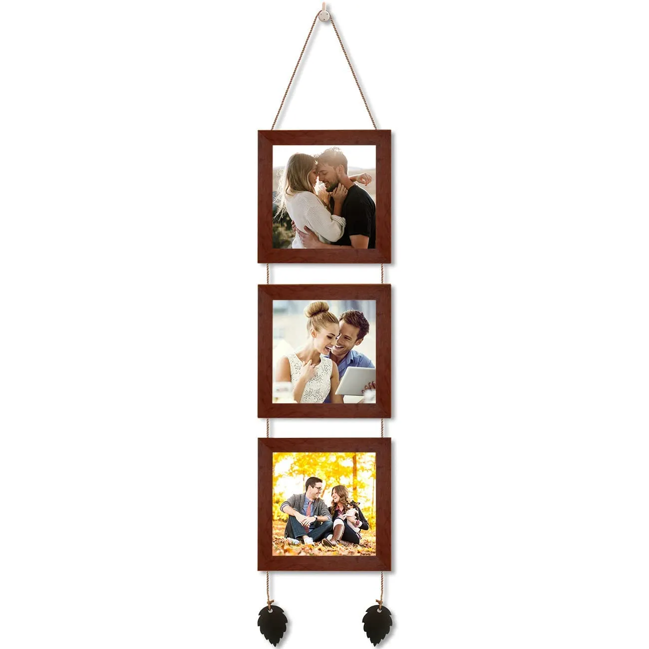 Art Street Photo Frame For Wall Set Wall Hanging Photo Frame For Home and Office Decoration (5x5 Inch - Brown)