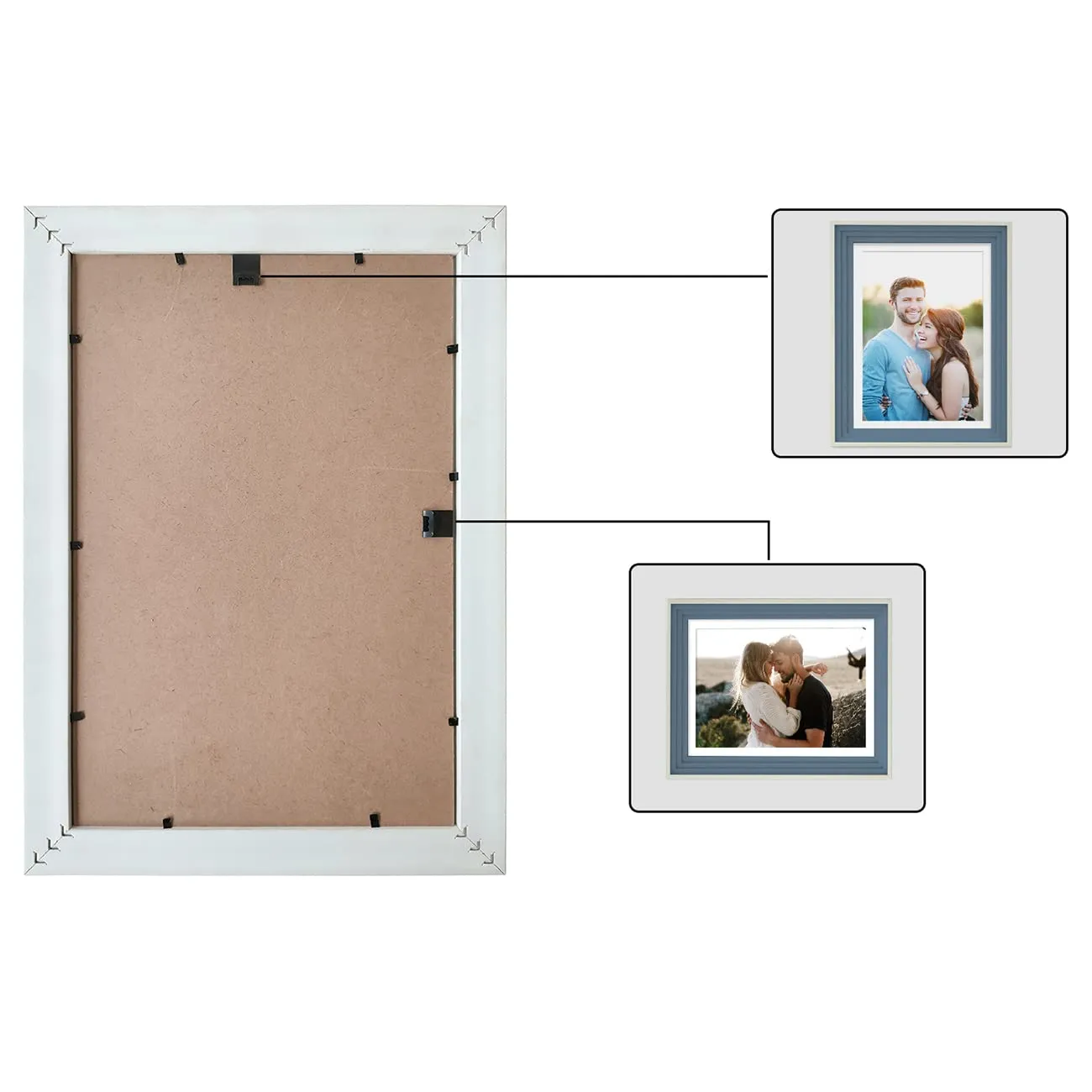 Art Street Picture Frames Set of 4 Wall Mounted Premium 3D Photo Frame Vertical & Horizontal Wall Hanging Individual Collage for Home Décor (Blue, Size 8 x 12 inch)