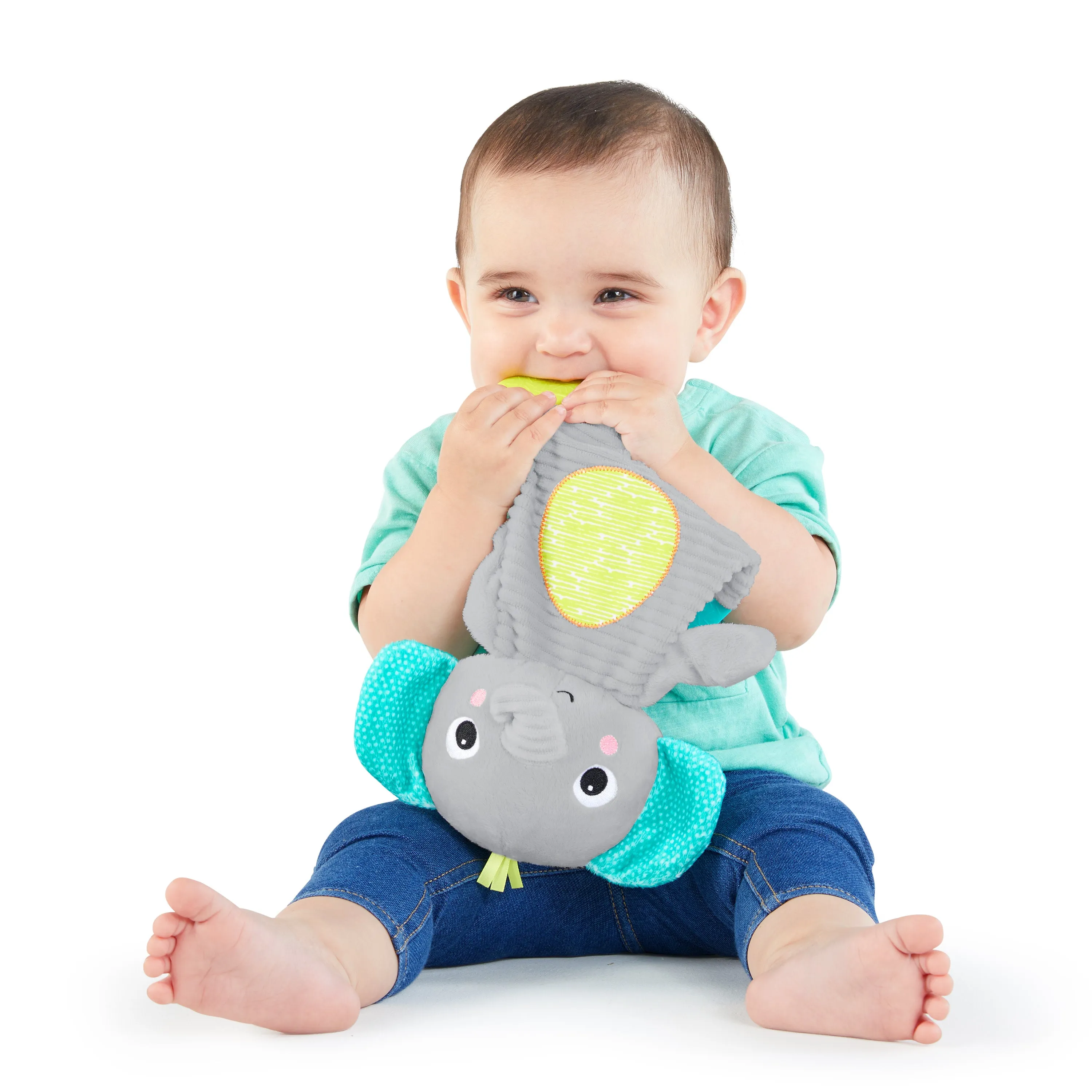 Bright Starts Snuggle & Teethe Plush Teether, Elephant