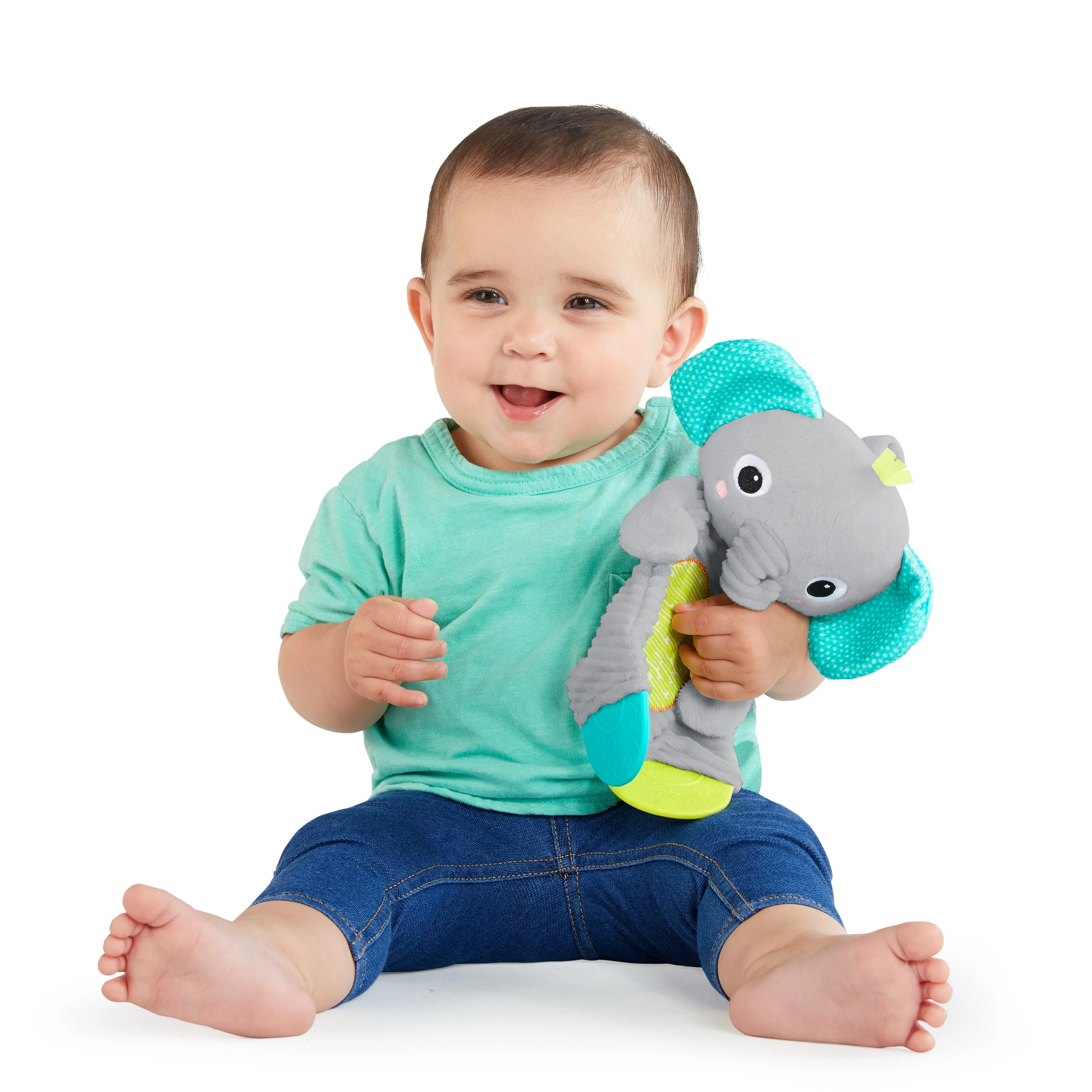 Bright Starts Snuggle & Teethe Plush Teether, Elephant