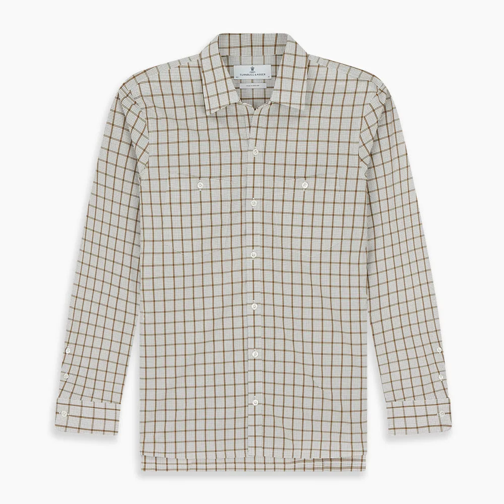 Brown Graph Overlay Check Piccadilly Shirt