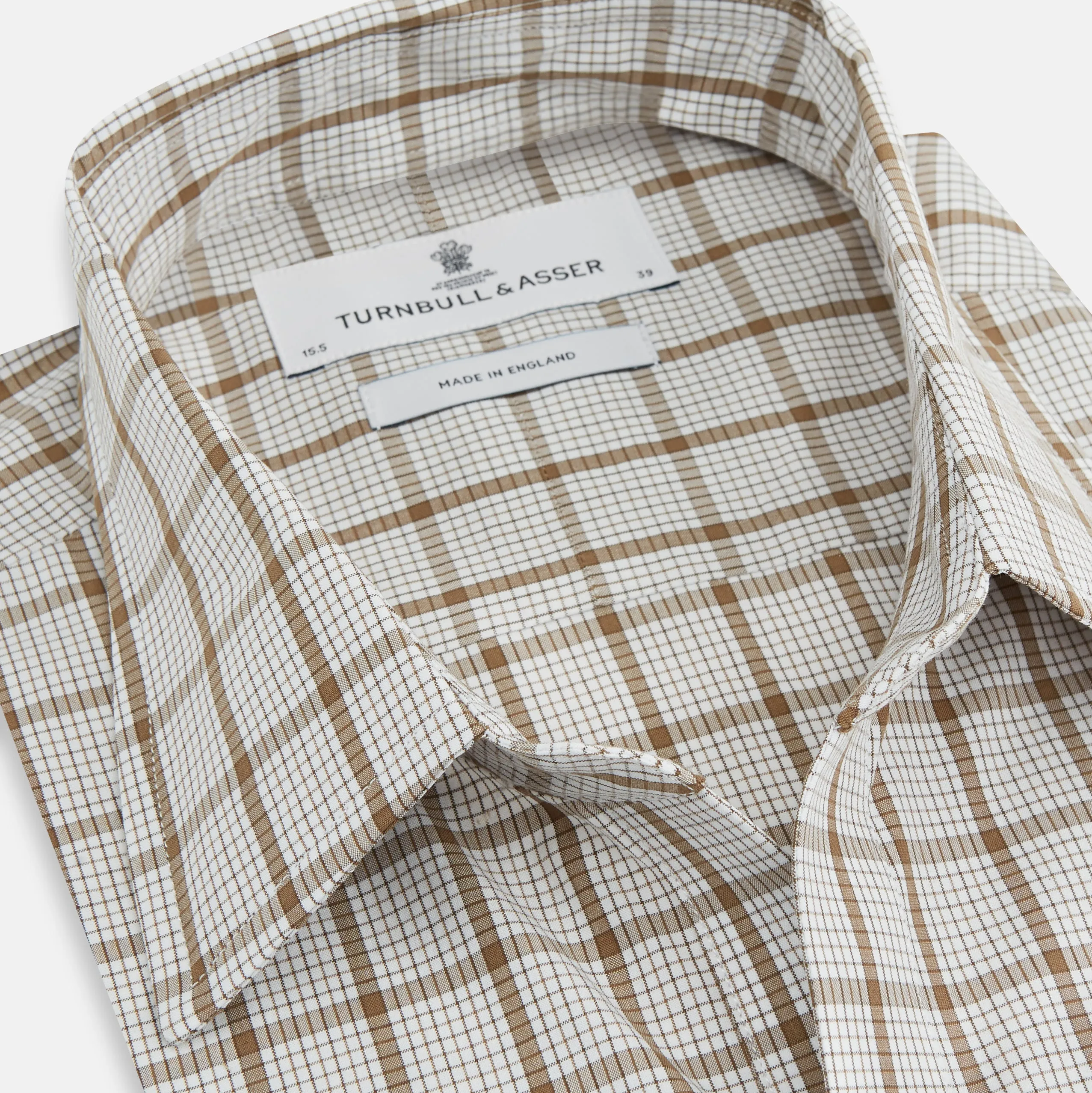 Brown Graph Overlay Check Piccadilly Shirt