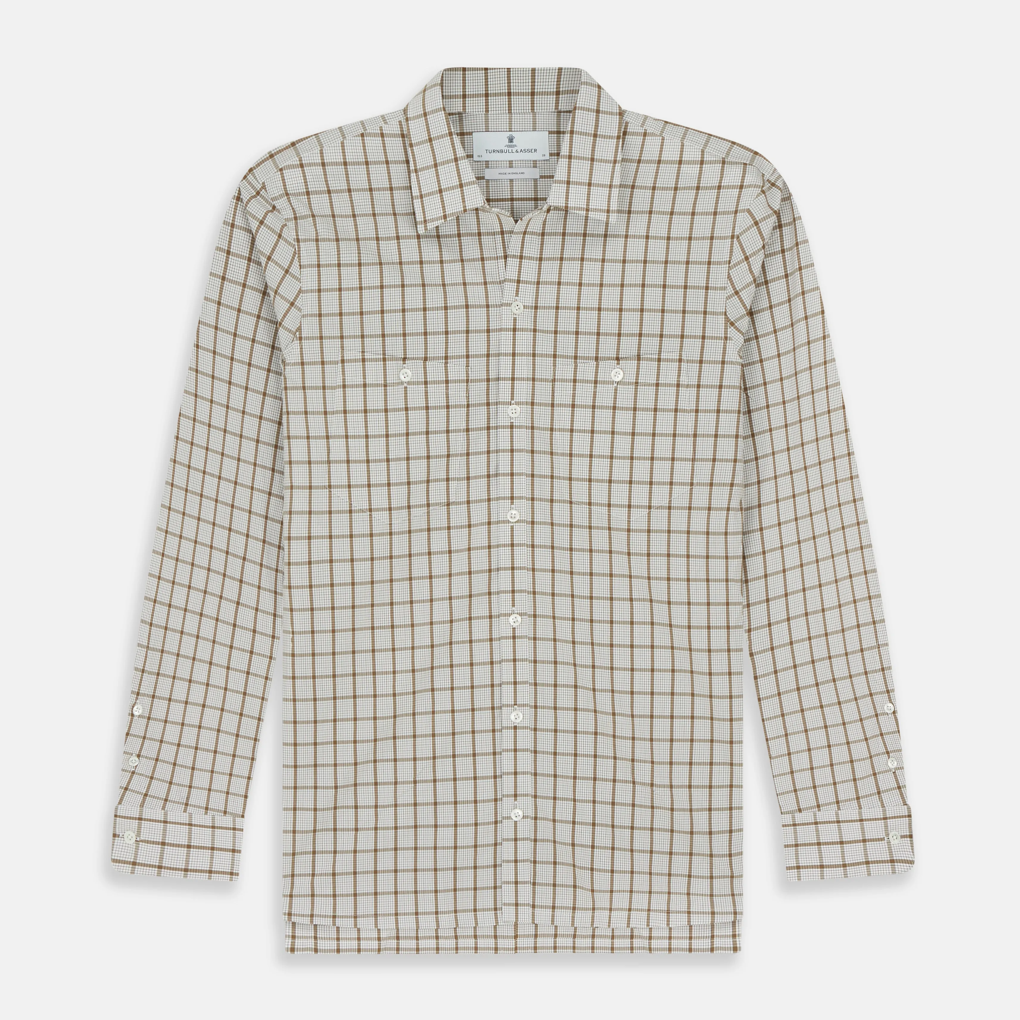 Brown Graph Overlay Check Piccadilly Shirt