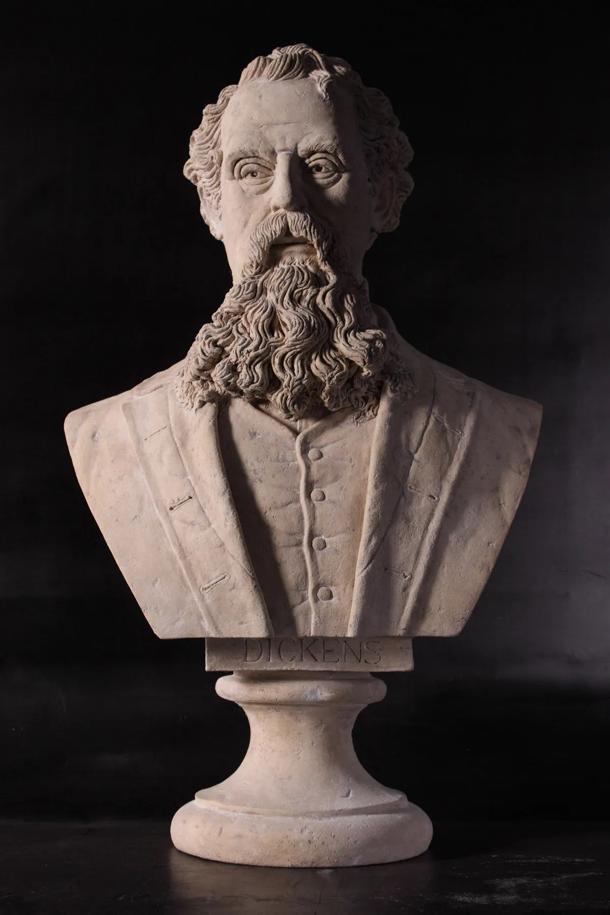 Charles Dickens Stone Bust Life Size Statue