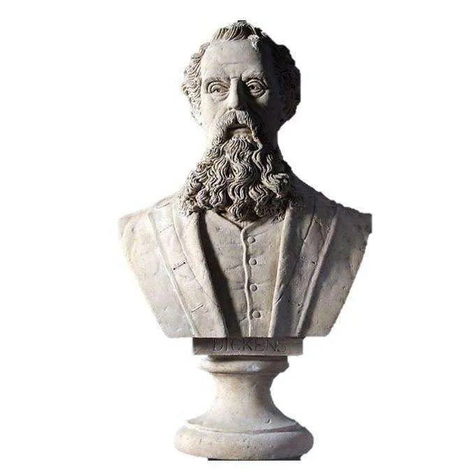 Charles Dickens Stone Bust Life Size Statue