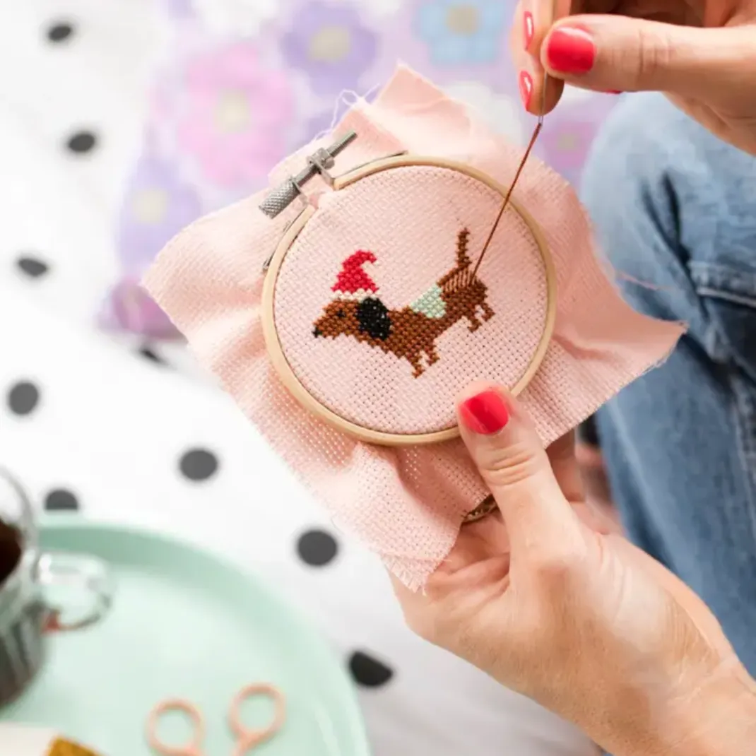 Christmas Dachshund Cross Stitch Kit