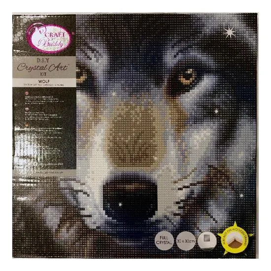 Craft Buddy DIY Crystal Art Medium Framed Kit - Wolf