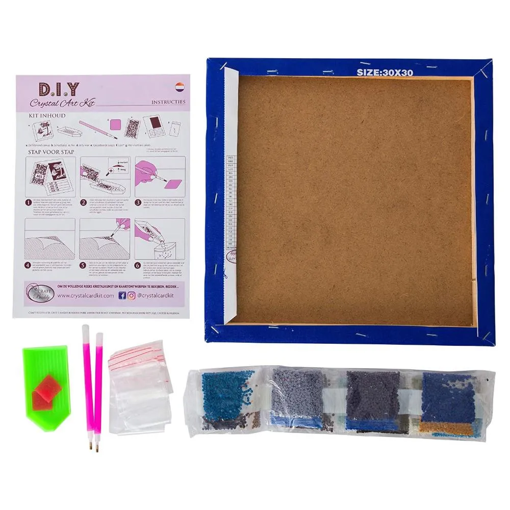 Craft Buddy DIY Crystal Art Medium Framed Kit - Wolf