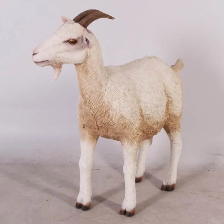 Cream Goat Life Size Statue