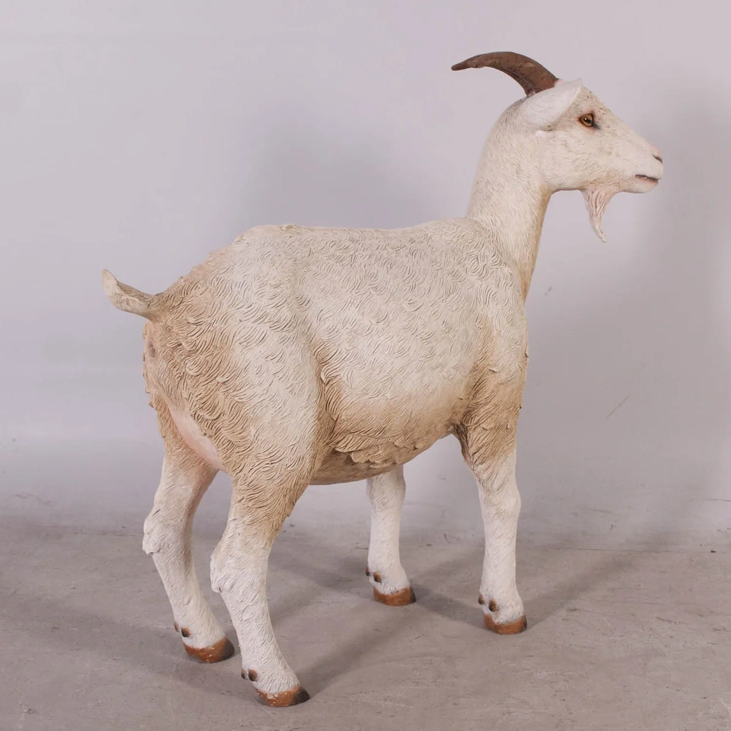 Cream Goat Life Size Statue