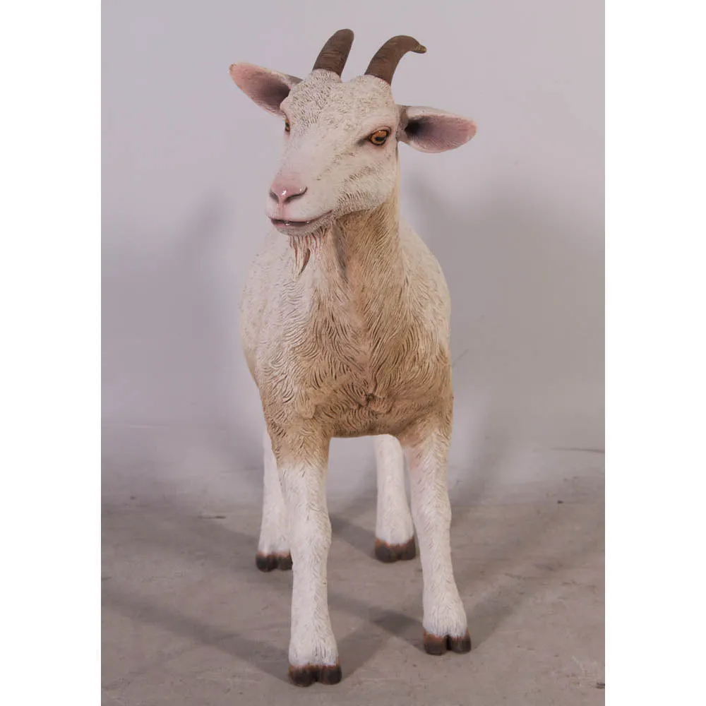 Cream Goat Life Size Statue