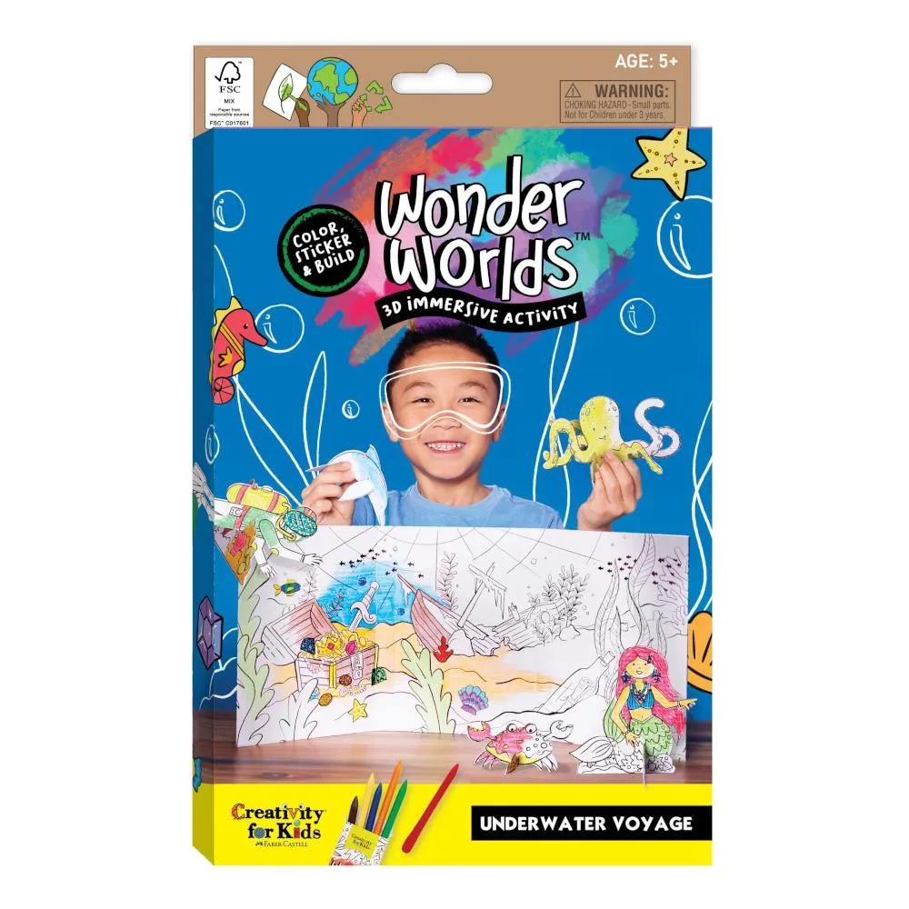 Creativity for Kids Wonder Worlds 3D Colouring Kit, Underwater Voyage