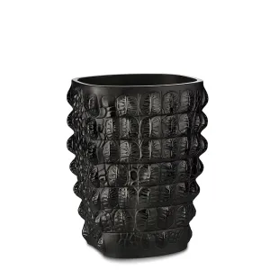 Croco Vase - Black Crystal (Lalique Special Order)