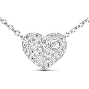 CZ Cut Out Heart Necklace Sterling Silver