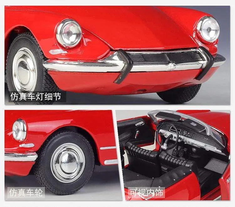 Diecast 1:24 Car CITROEN DS 19 Cabriolet Simulator Classic Model Vintage Car Alloy Metal Toy Car For Kid Gift Collection