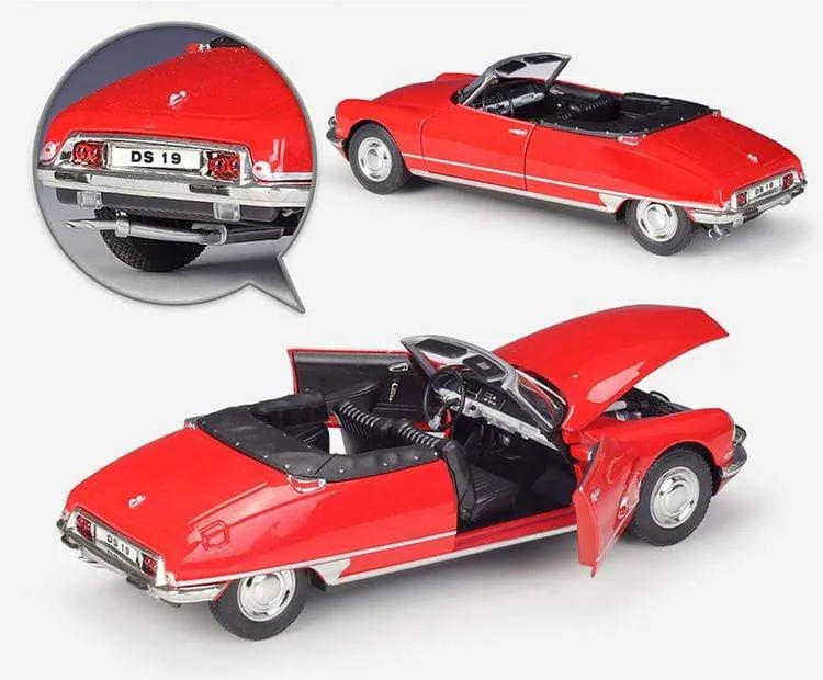 Diecast 1:24 Car CITROEN DS 19 Cabriolet Simulator Classic Model Vintage Car Alloy Metal Toy Car For Kid Gift Collection