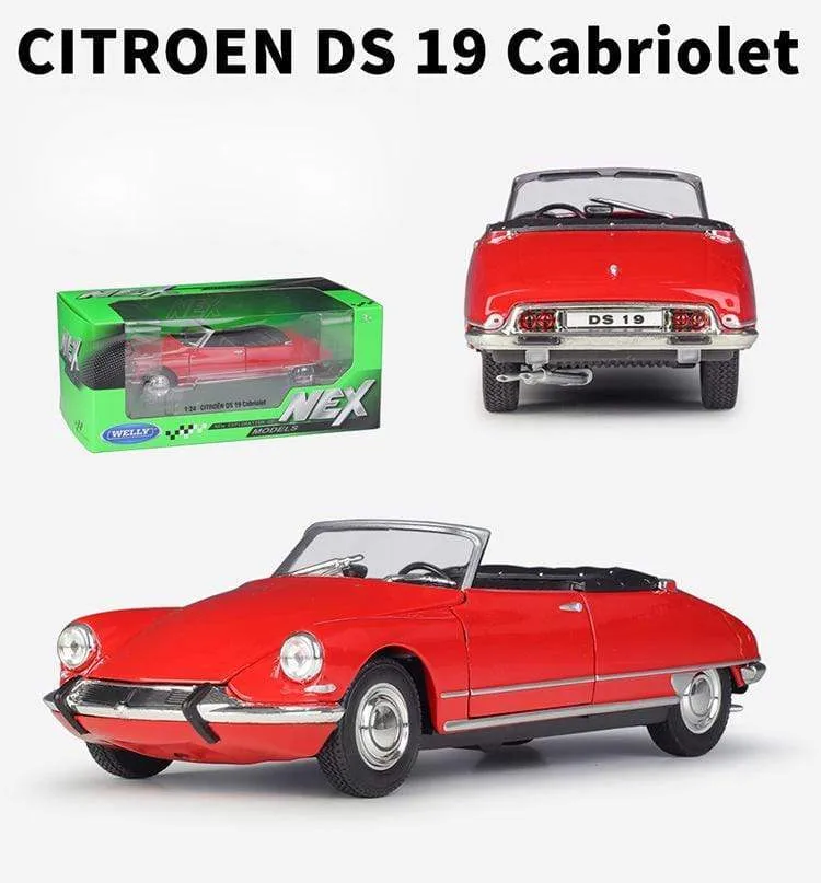 Diecast 1:24 Car CITROEN DS 19 Cabriolet Simulator Classic Model Vintage Car Alloy Metal Toy Car For Kid Gift Collection