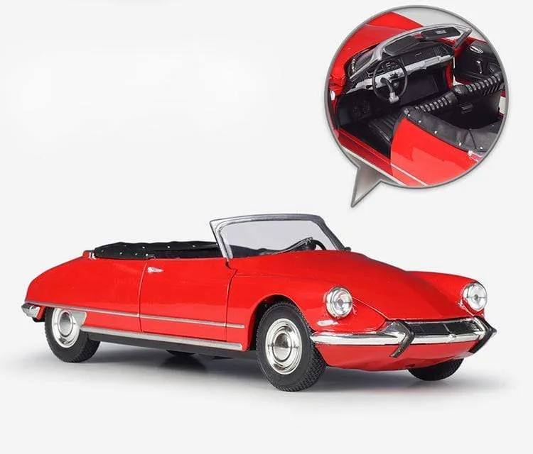 Diecast 1:24 Car CITROEN DS 19 Cabriolet Simulator Classic Model Vintage Car Alloy Metal Toy Car For Kid Gift Collection