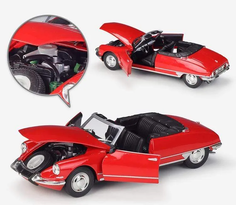 Diecast 1:24 Car CITROEN DS 19 Cabriolet Simulator Classic Model Vintage Car Alloy Metal Toy Car For Kid Gift Collection