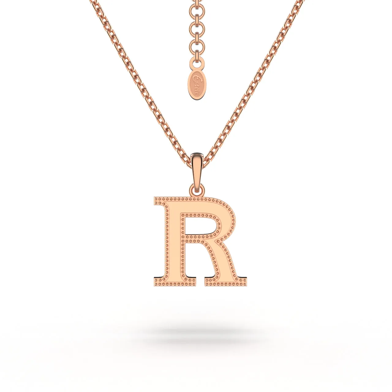 Estele - Charm "R" Rosegold plated Pendant