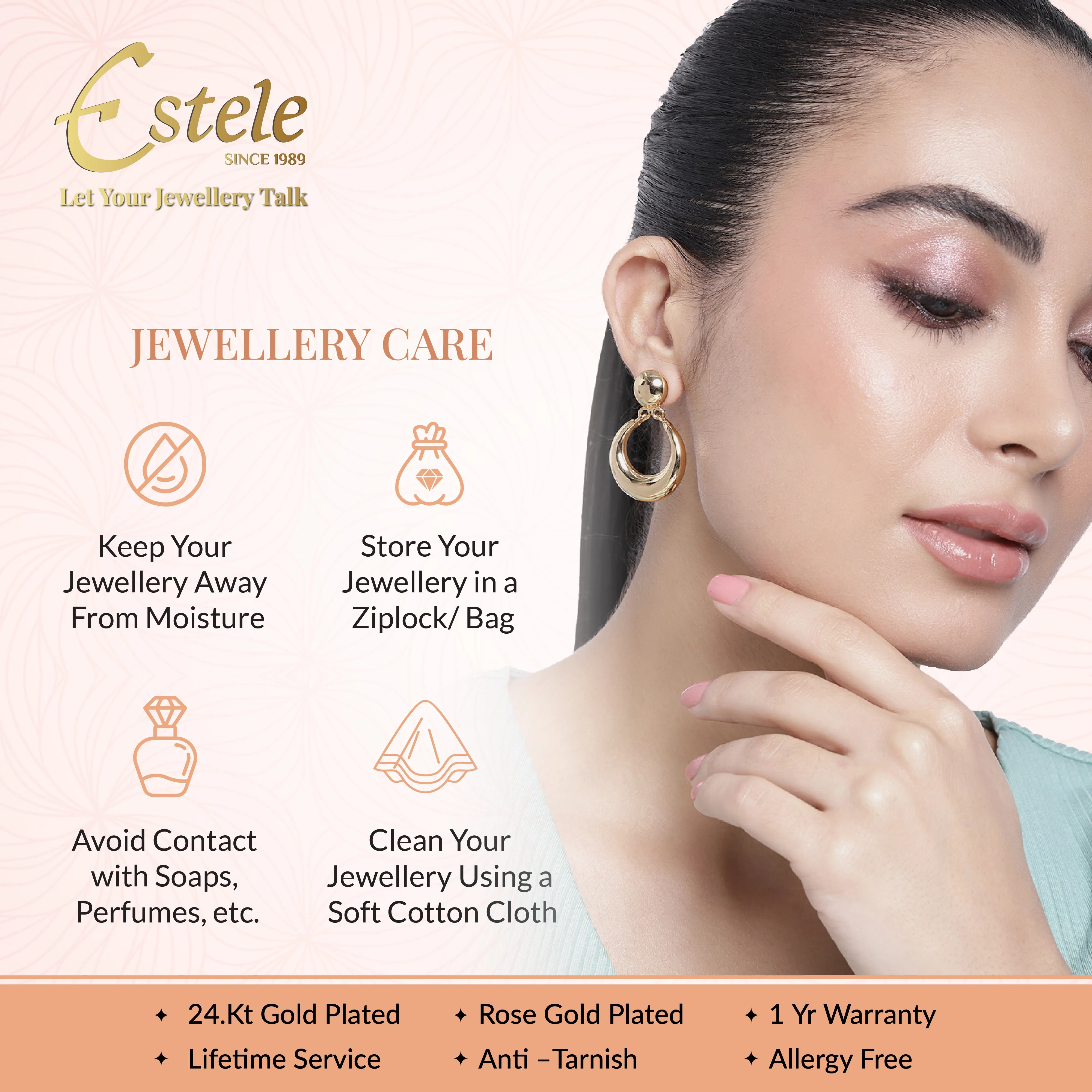 Estele Gold Plated CZ Alluring Designer Earrings with Pearls for Women