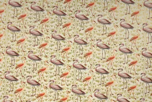 Florentine Print Flamingoes / Gold Vines