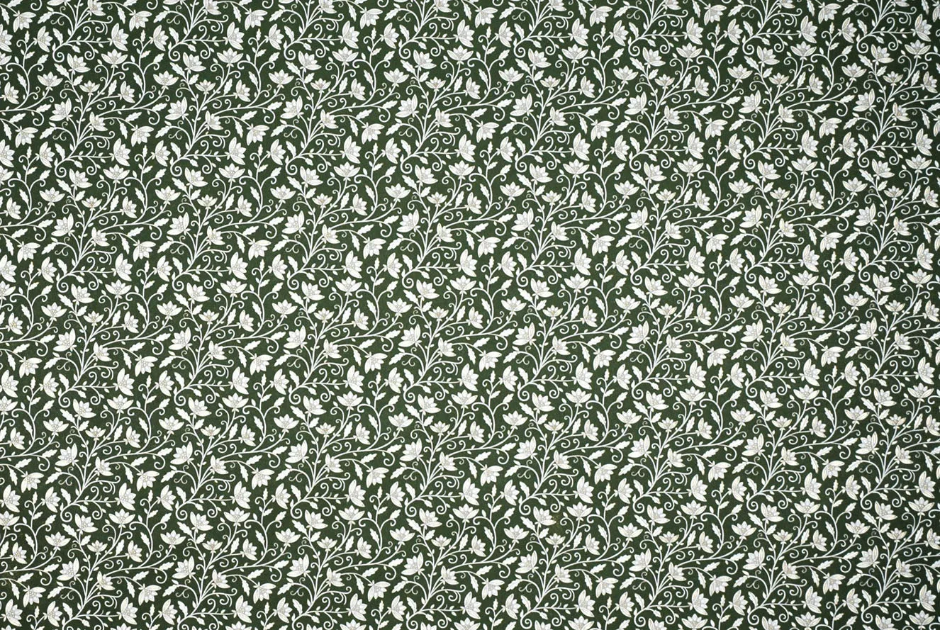 Florentine Print Petite Flowers on Olive