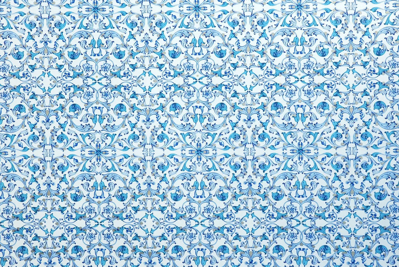 Florentine Print Traditional Turquoise