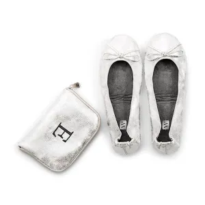 Foldable Flats Pocket Shoes - Silver Large