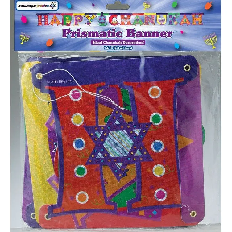 Happy Chanukah Laser Cut Prismatic Banner LARGE 7.6'