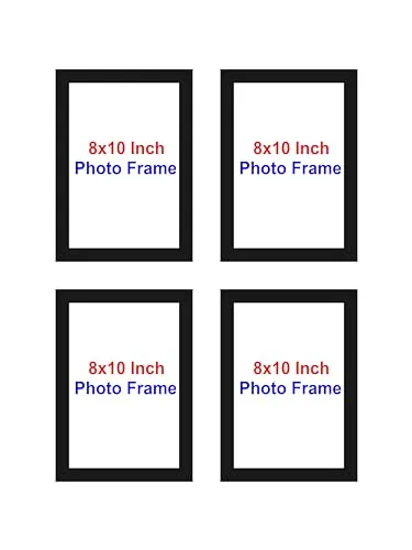 HK PRINTS Photo Frame for Home Office School Decoration Set of 4 Frames Combo for Wall Hanging (8x10 Inch, Synthetic Wood, Plexiglass) F-1