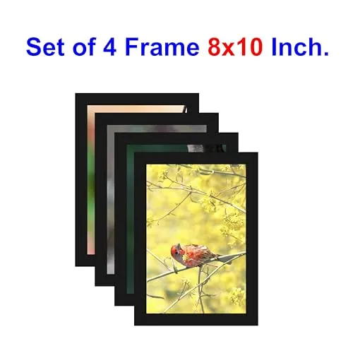 HK PRINTS Photo Frame for Home Office School Decoration Set of 4 Frames Combo for Wall Hanging (8x10 Inch, Synthetic Wood, Plexiglass) F-1