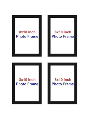 HK PRINTS Photo Frame for Home Office School Decoration Set of 4 Frames Combo for Wall Hanging (8x10 Inch, Synthetic Wood, Plexiglass) F-1