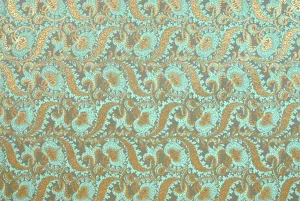 Indian Print Tapestry Mint & Gold