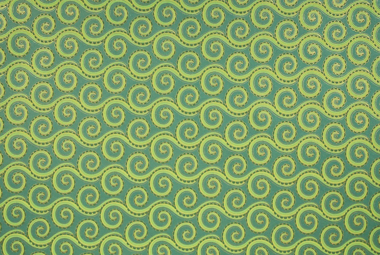 Indian Print Trailing Tentacles Green