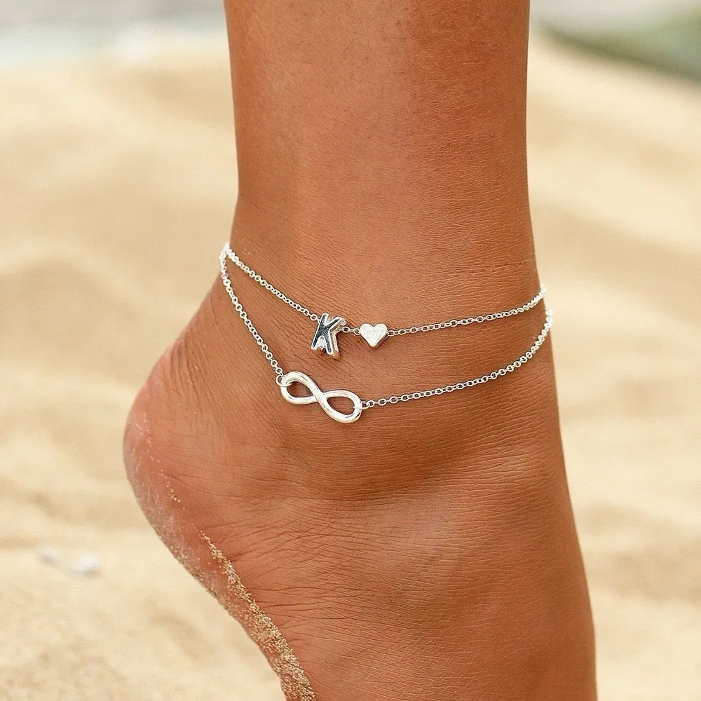 Initial Infinity Anklet Bracelet