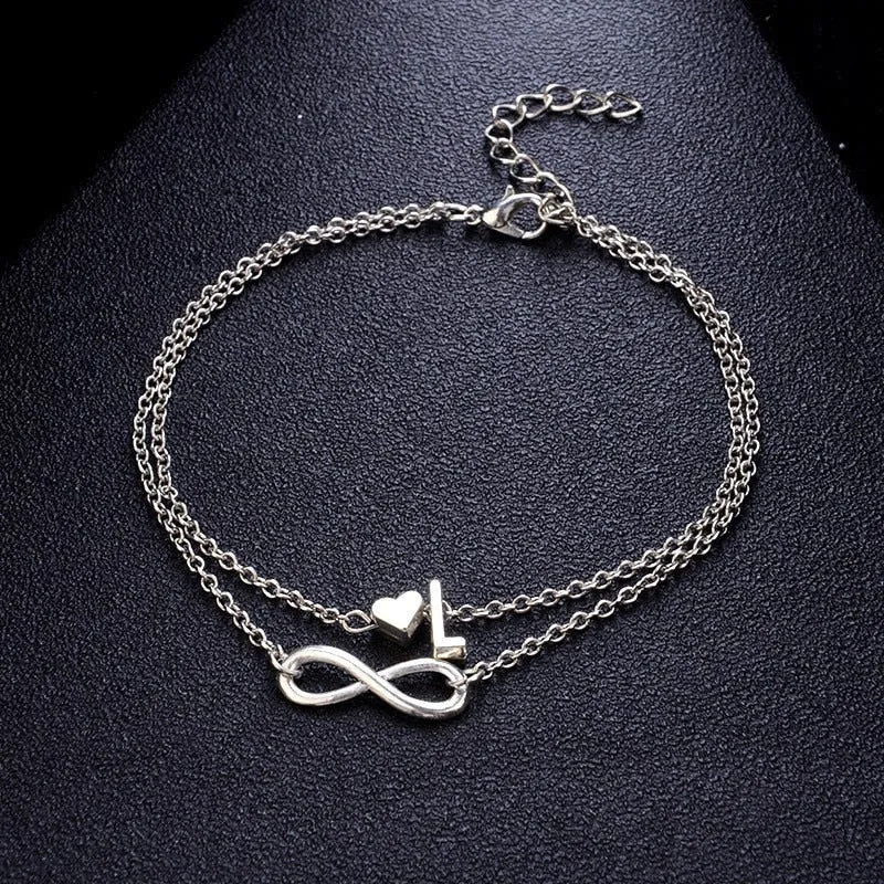 Initial Infinity Anklet Bracelet