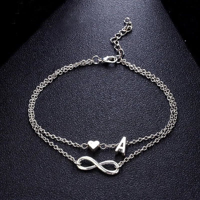 Initial Infinity Anklet Bracelet