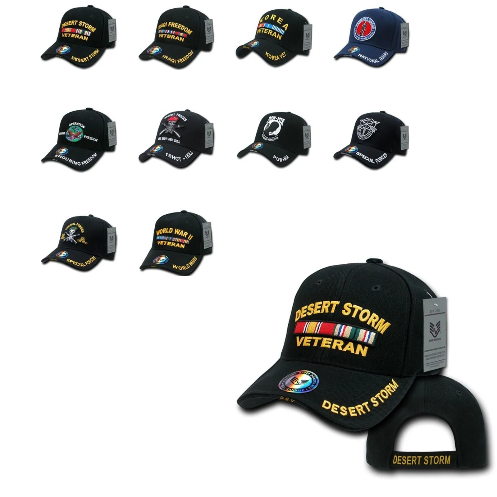 Iraq Korea Desert Storm Korea Pow Ww2 Veteran Vet Military Baseball Hats Caps