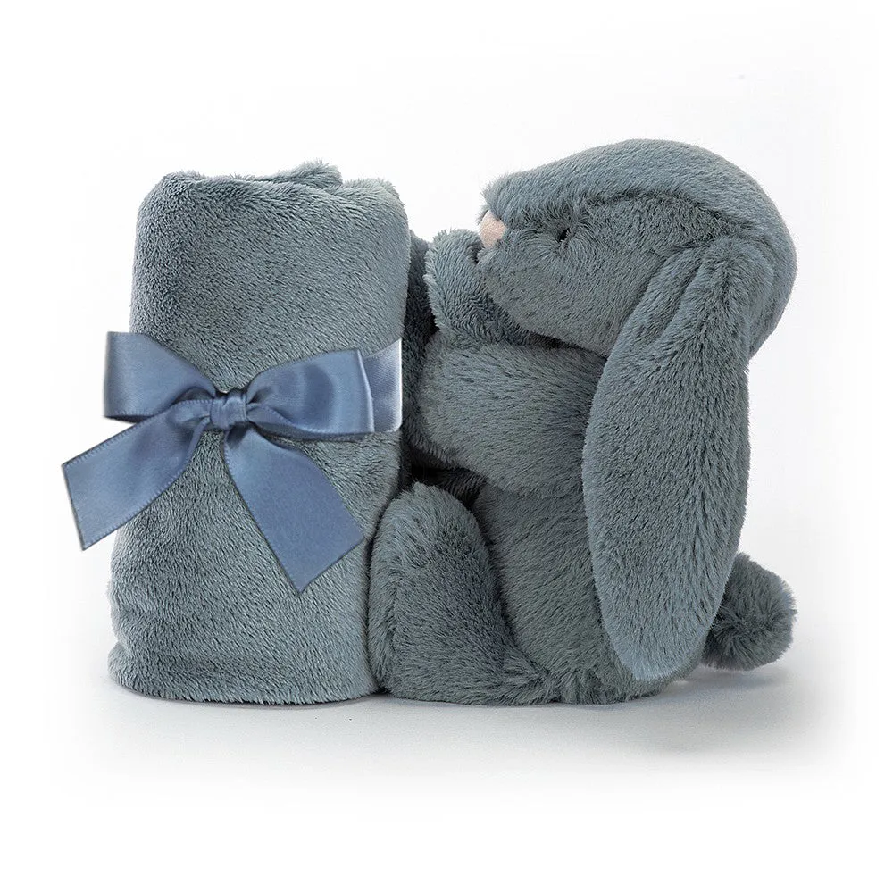 Jellycat Bashful Dusky Blue Bunny Soother - Personalisation Available