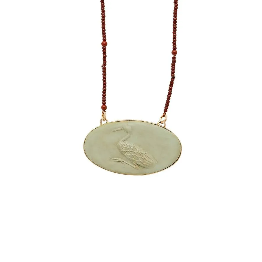 Julie Cohn Crane Cameo Clay Pendant