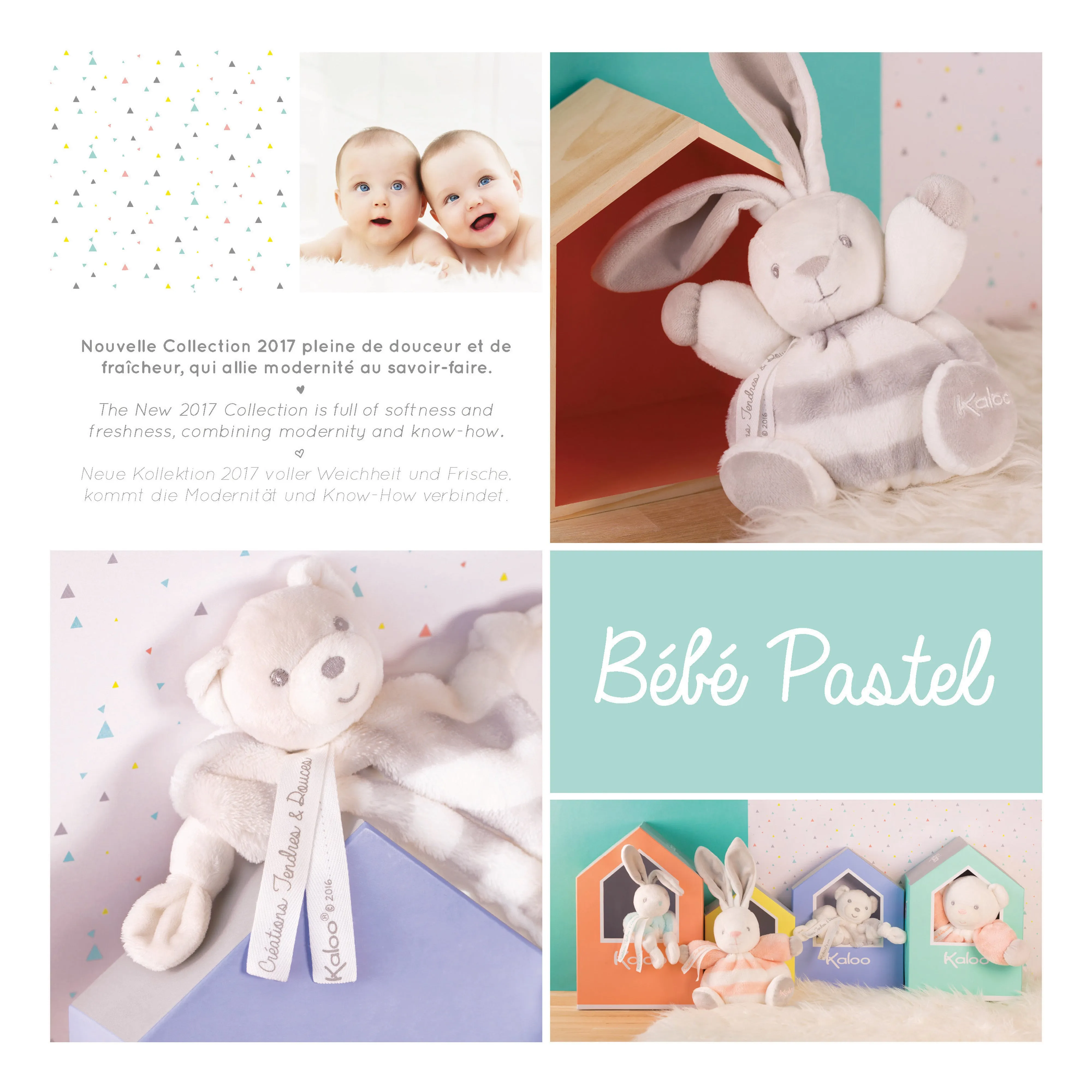 Kaloo Bebe Pastel Chubby Rabbit Peach and Cream Small