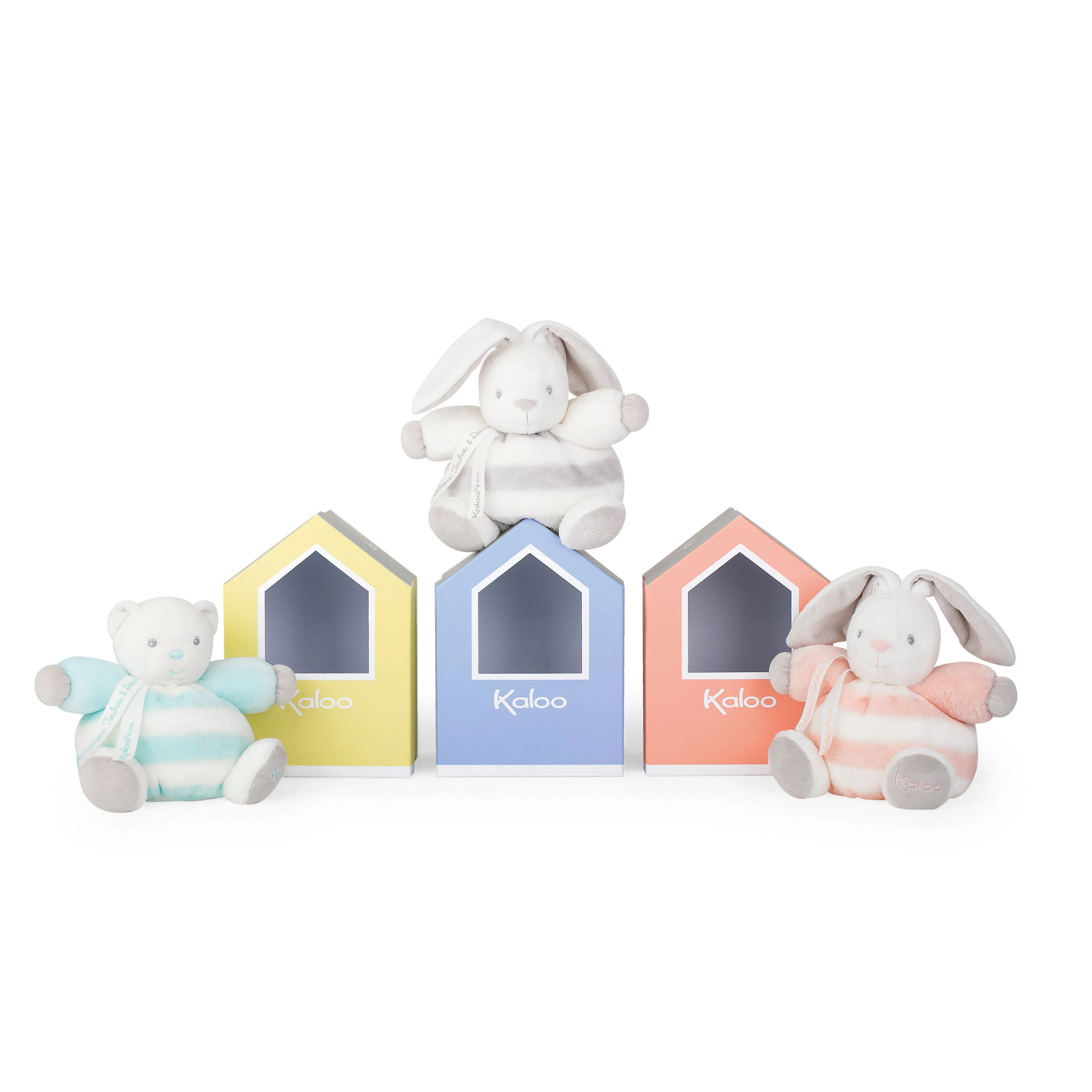 Kaloo Bebe Pastel Chubby Rabbit Peach and Cream Small